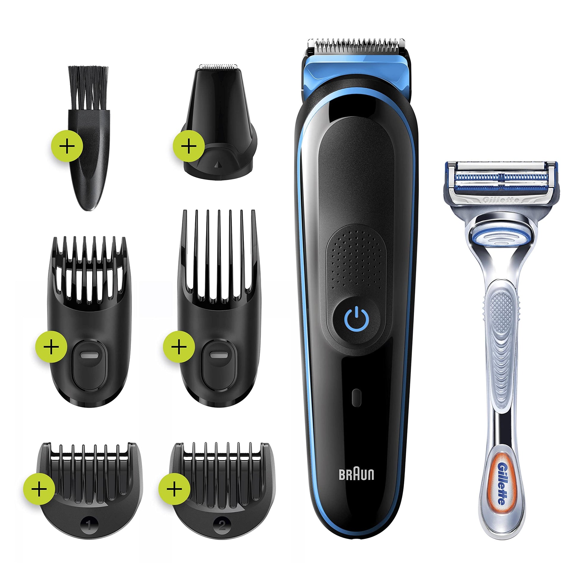 Braun Multi Grooming kit MGK3242 – 7-in-1 Face and Body Grooming Kit, Black/Blue