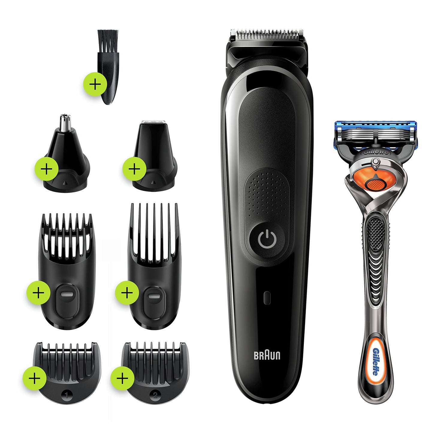Braun MGK5260 8-in-1 Trimmer Kit, 6 attachments with Gillette Fusion5 Proglide Razor