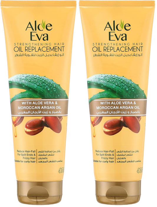 Aloe Eva strenghthening hair oil replacement with Aloe vera and argan oil 250 ml (Pack of 2)