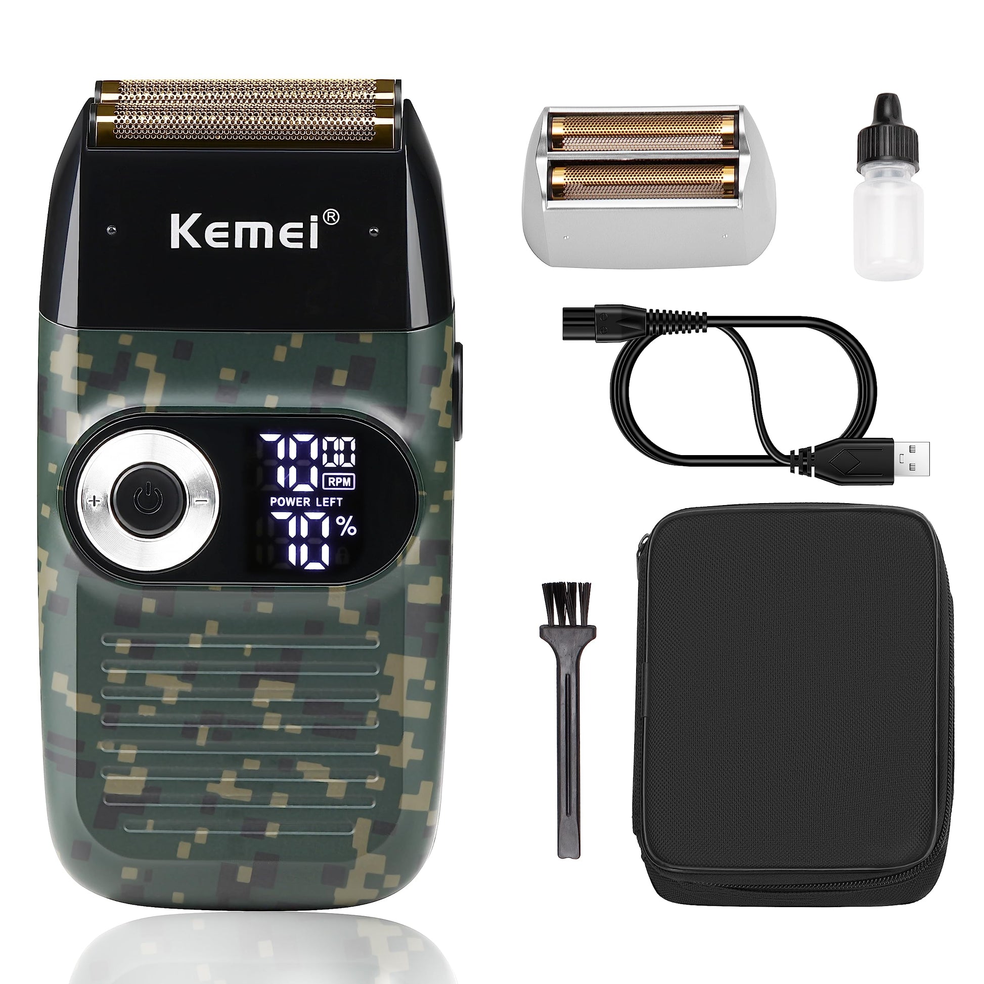 KEMEI Waterproof Foil Shaver for Men, Rechargeable Electric Cordless Razor, Washable Father's Day Gift
