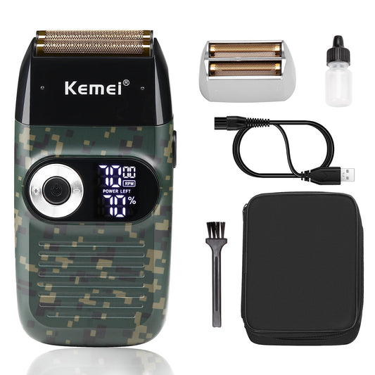 KEMEI Waterproof Foil Shaver for Men, Rechargeable Electric Cordless Razor, Washable Father's Day Gift