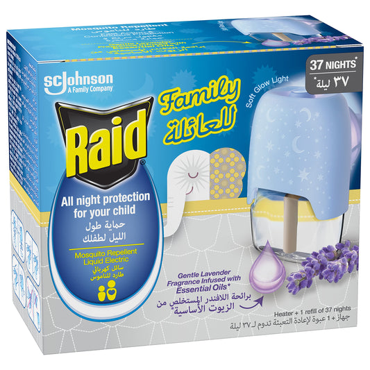 Raid Heater and Mosquito Repellent Liquid with Lavender Scent Set