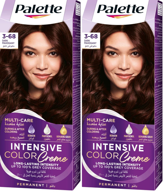 Palette Intensive Color Creme 3-68 Dark Red Mahogny 50 ml (Pack of 2)
