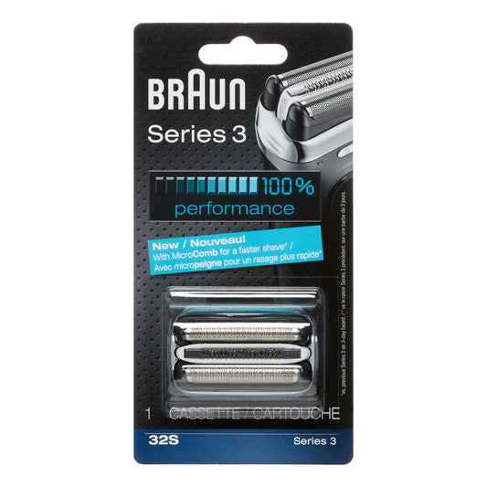 Braun Spare Part - Braun 32S Series 3 Replacement Head Shaver - Black / Silver