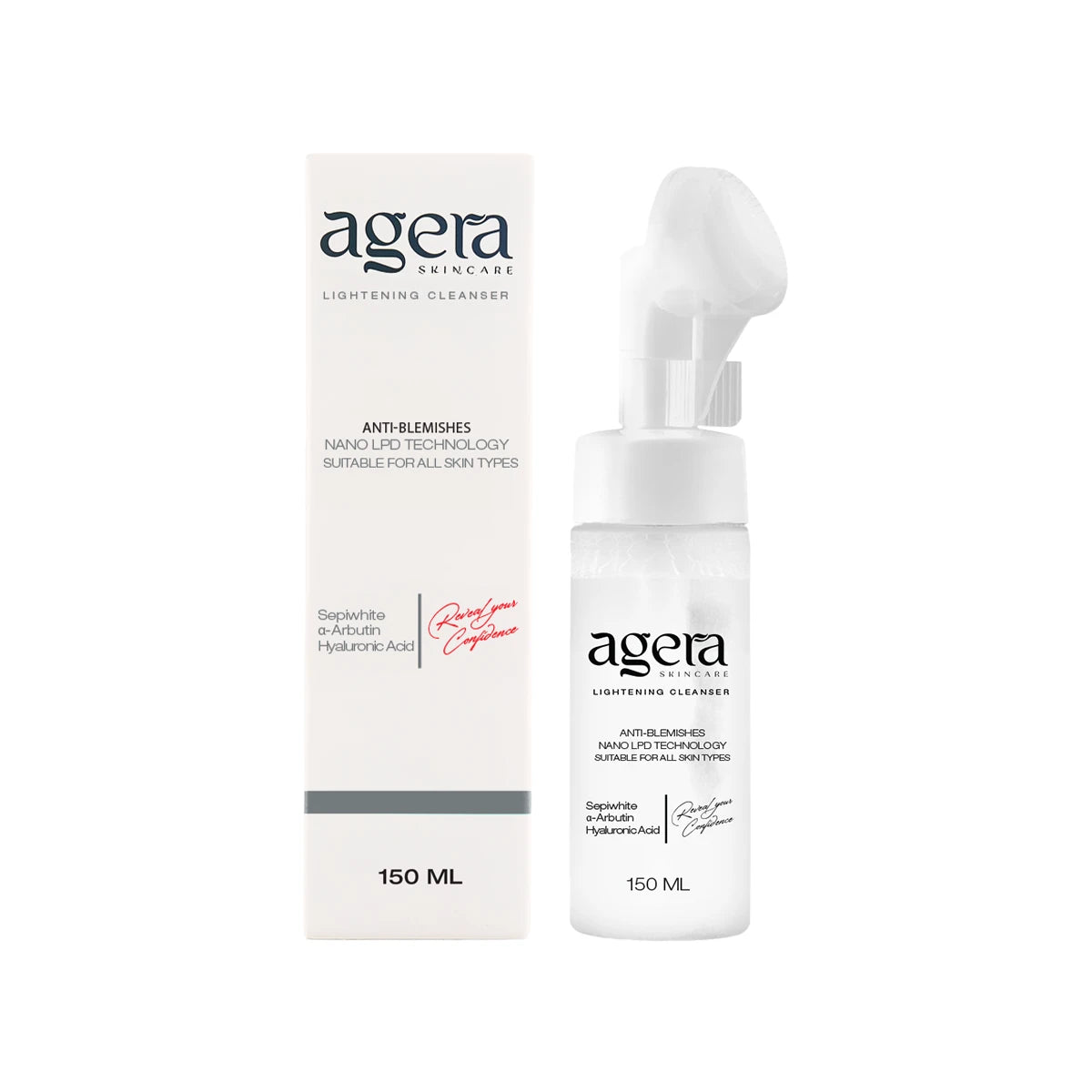 Agera Lightening Cleanser 150ml box and bottle