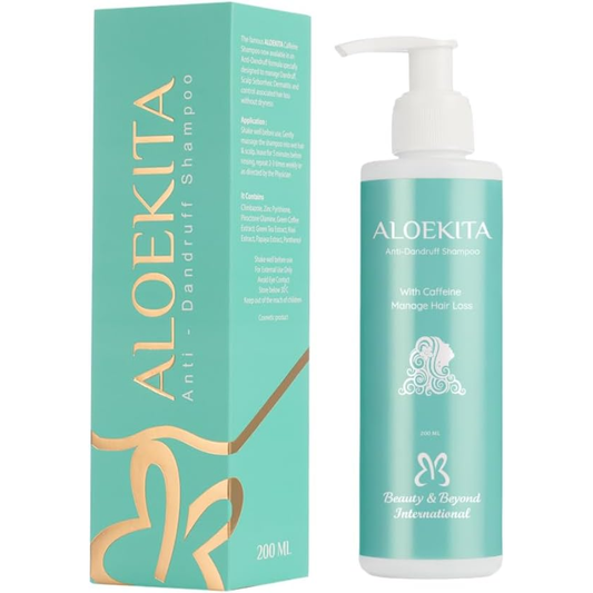 Aloekita Anti-Dandruff Shampoo 200ml box and bottle