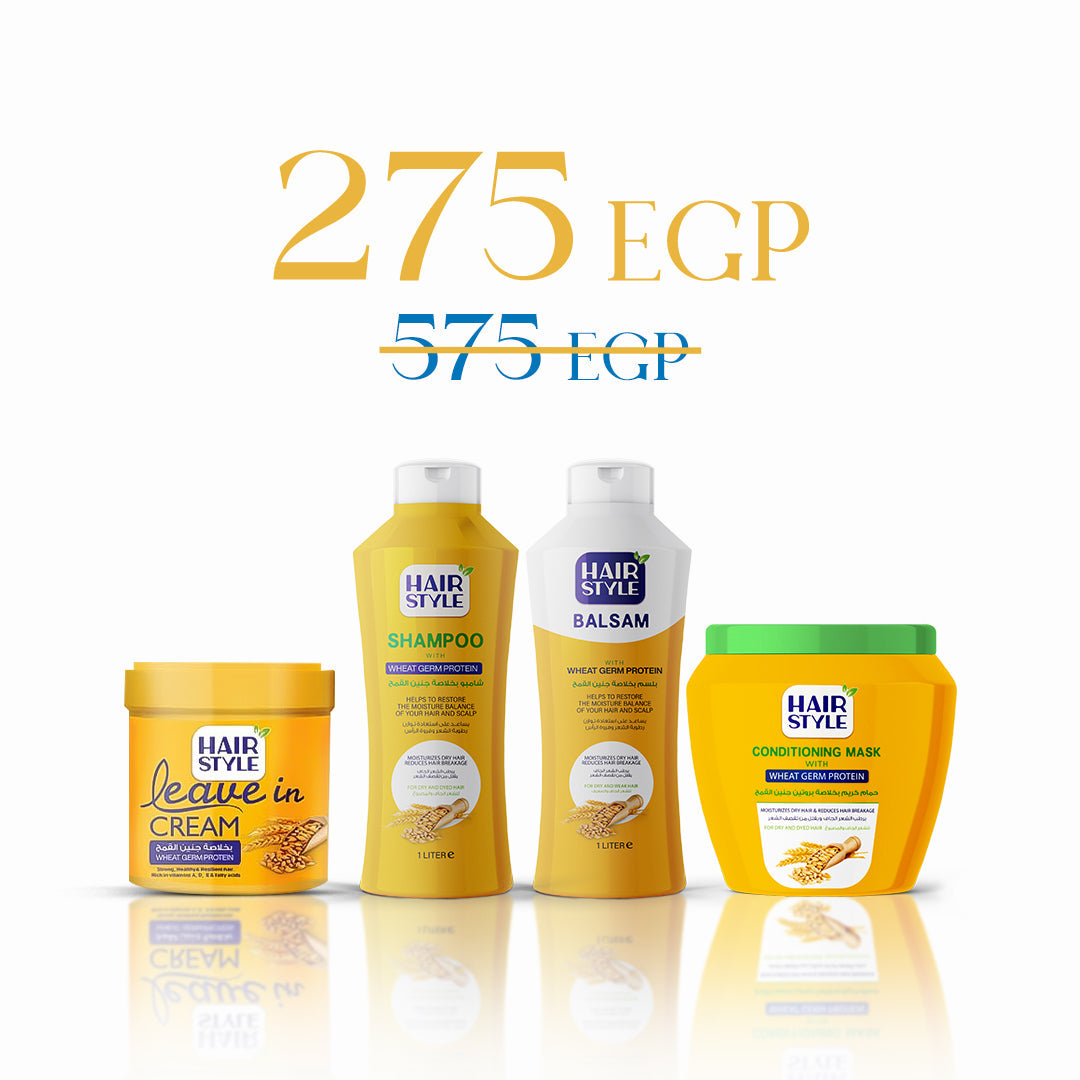 Hairstyle set with wheat germ extract