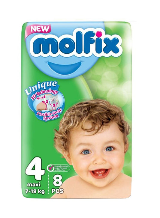 Molfix Baby Diapers - Small Pack - Maxi Size 4 - 8 Pieces