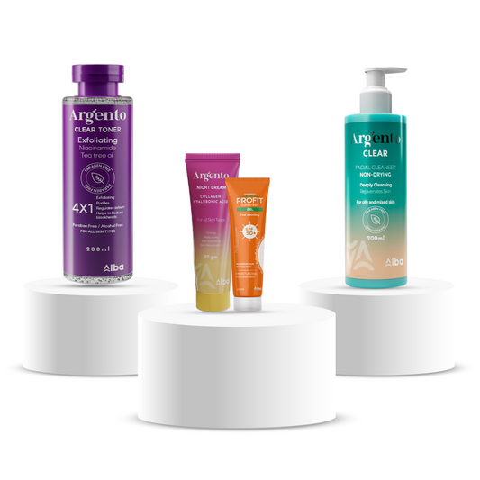 Argento Clear 200ml + Argento Toner 200ml + Sun Block Profit Gel 25ml + Argento Night Cream 30g