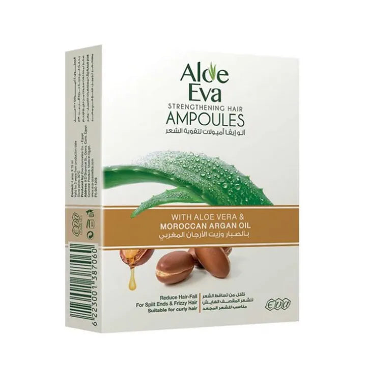 Aloe Eva | Aloe Vera Strengthening Hair With Moroccan Argan Oil | 4 Ampoules 20%OFF