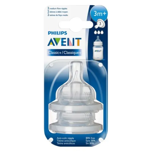 Philips | Avent Classic Nipples 3M+ | 2 Pcs