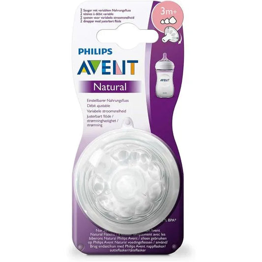 Philips | Avent Natural Variable Flow +3M Nipple | 2 Pcs