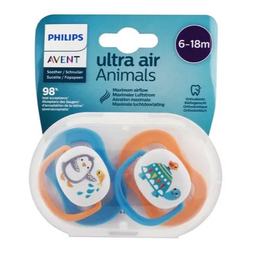 Philips | Avent Ultra Air Animals Pacifier from 6-18M | 2 Pcs