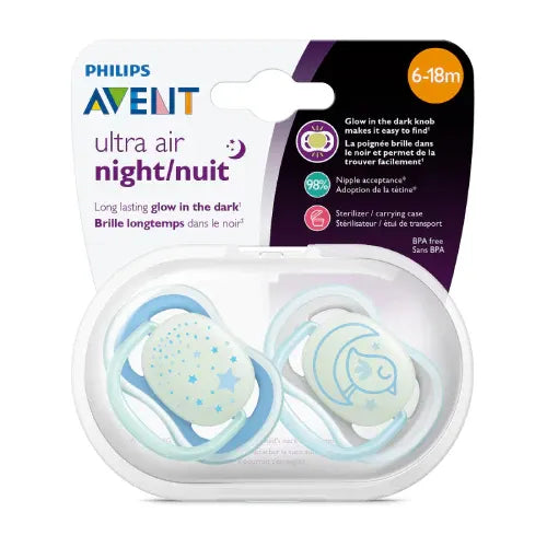 Philips | Avent Ultra Air Night Pacifier from 6-18M | 2 Pcs