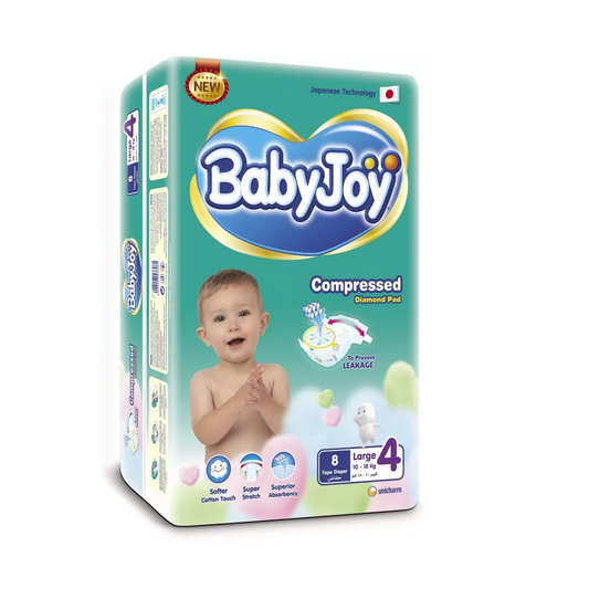 Baby Joy | Baby Diapers 10-18kg Large Size 4 Large | 8 Pcs