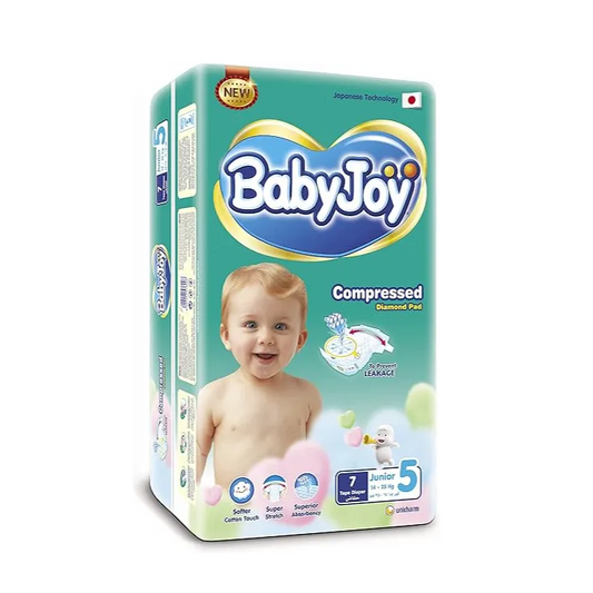 Baby Joy | Compressed Diapers Size 5 14-25kg XL Mini Pack | 7 Pcs