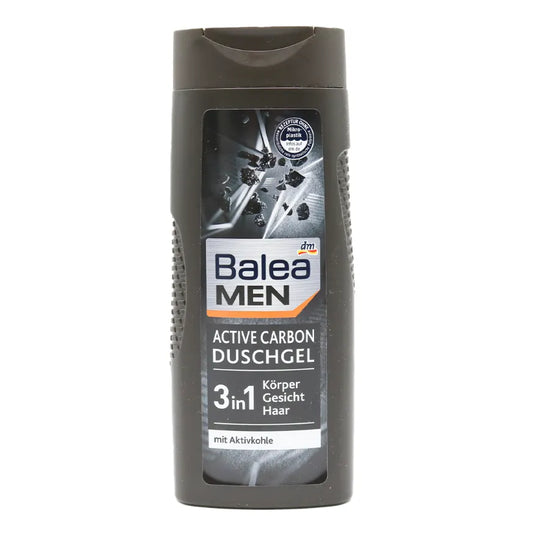 Balea | Men 3in1 Moisturizing Shower Gel with Activated Carbon for Body, Face & Hair | 300ml