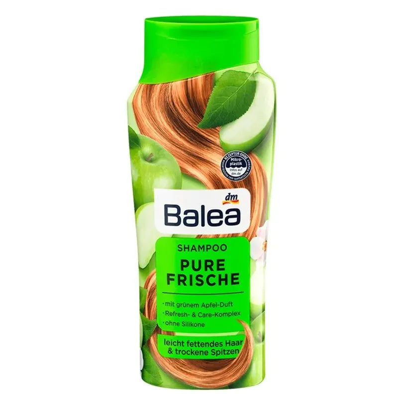 Balea | Pure Freshness Shampoo Green Apple Scent for Greasy Hair & Dry Ends | 300ml