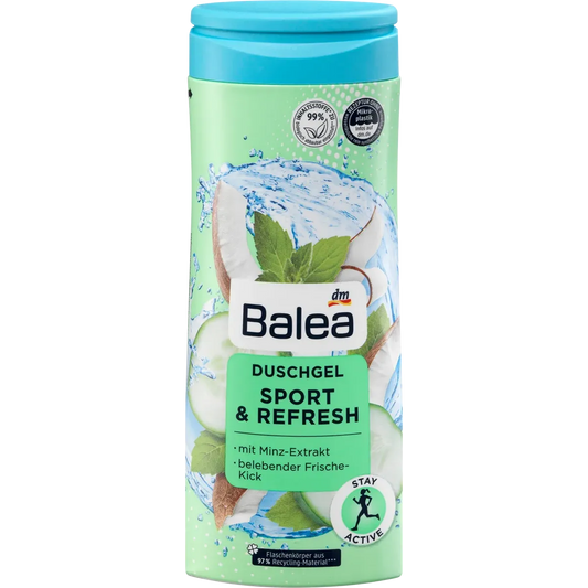 Balea | Sport & Refresh Shower Gel with Mint Extract for Sensitive Skin | 300ml