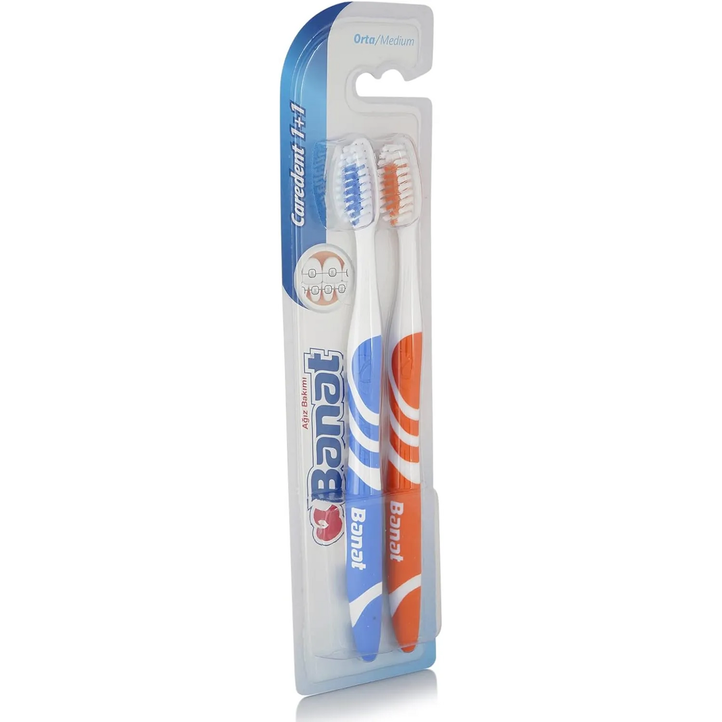 Banat | Caredent tooth brush Medium 2P Assorted colors