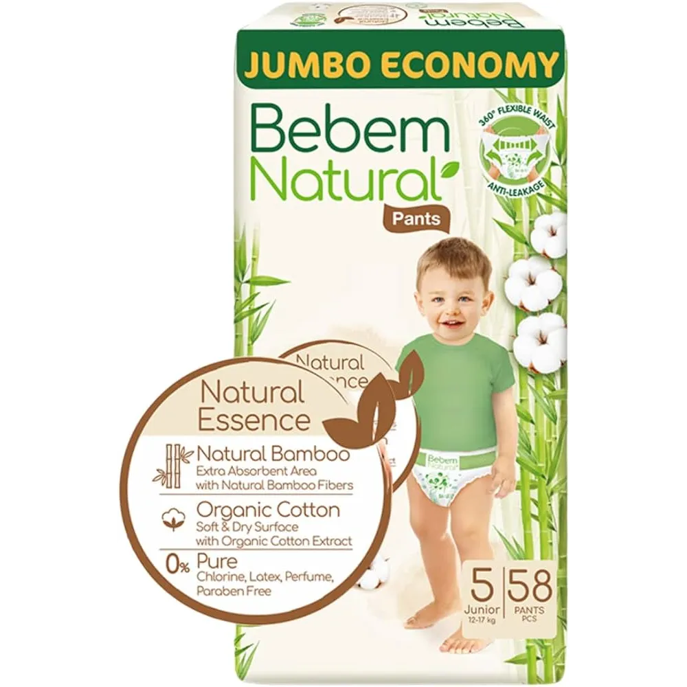 Bebem | Natural Maxi Baby Diapers Pants Size 5 | 58 Pcs