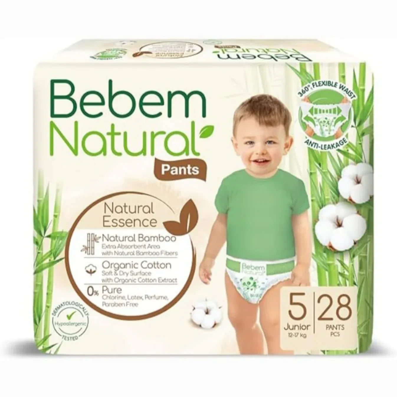 Bebem | Natural Maxi Baby Diapers Pants Size 5 | 28 Pcs