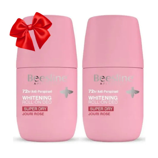 1+1 Beesline | Natural Whitening Roll On Deodorant Super Dry Jouri Rose | 50ml