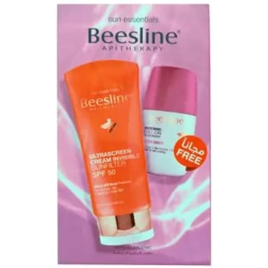 Beesline | Ultrascreen Cream Invisible Sun Filter SPF 50 | 60ml + Whitening Roll On Deodorant Cotton Candy | 50ml