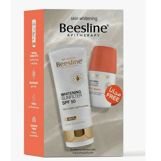 Beesline | Ultrascreen Cream Invisible Sun Filter SPF 50 | 60ml + Whitening Roll On Deodorant Pacific Island | 50ml