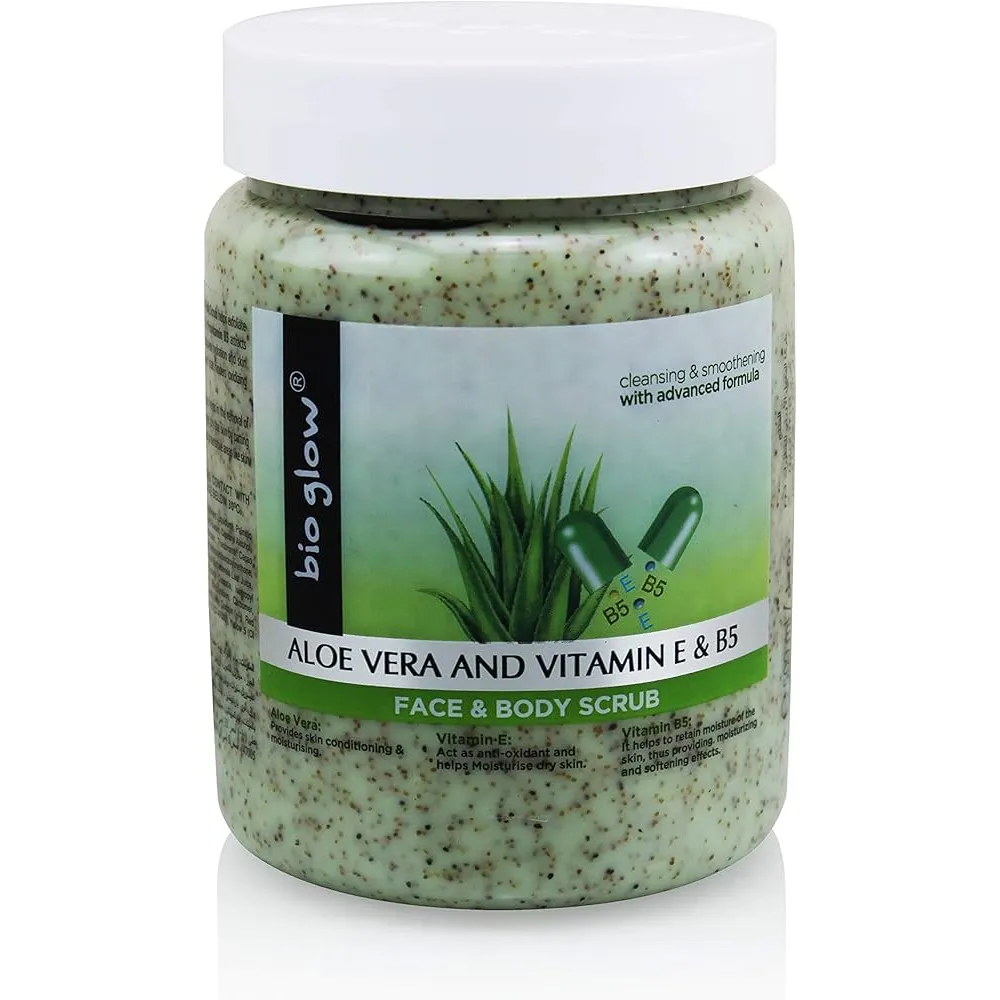 Bio glow | Aloe Vera & Vitamin E & B5 Face & Body Scrub | 500ml