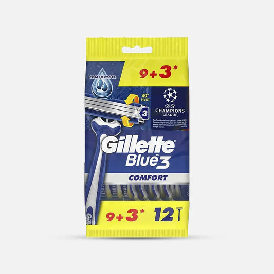 Gillette | Blue3 Comfort Razor With 3 Blades For Men | 12 Pieces