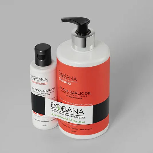 Bobana | Shampoo Black Garlic | 400Ml + Conditioner Black Garlic Oil | 100Ml