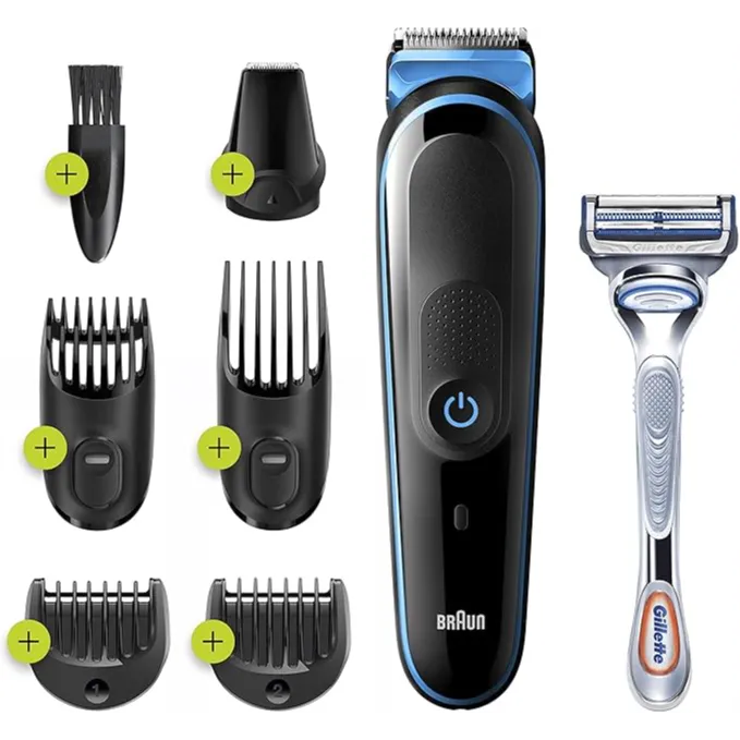Braun | Multi Grooming kit MGK3242 – 7-in-1 Face and Body Grooming Kit, Black/Blue