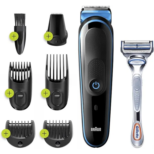 Braun | Multi Grooming kit MGK3242 – 7-in-1 Face and Body Grooming Kit, Black/Blue