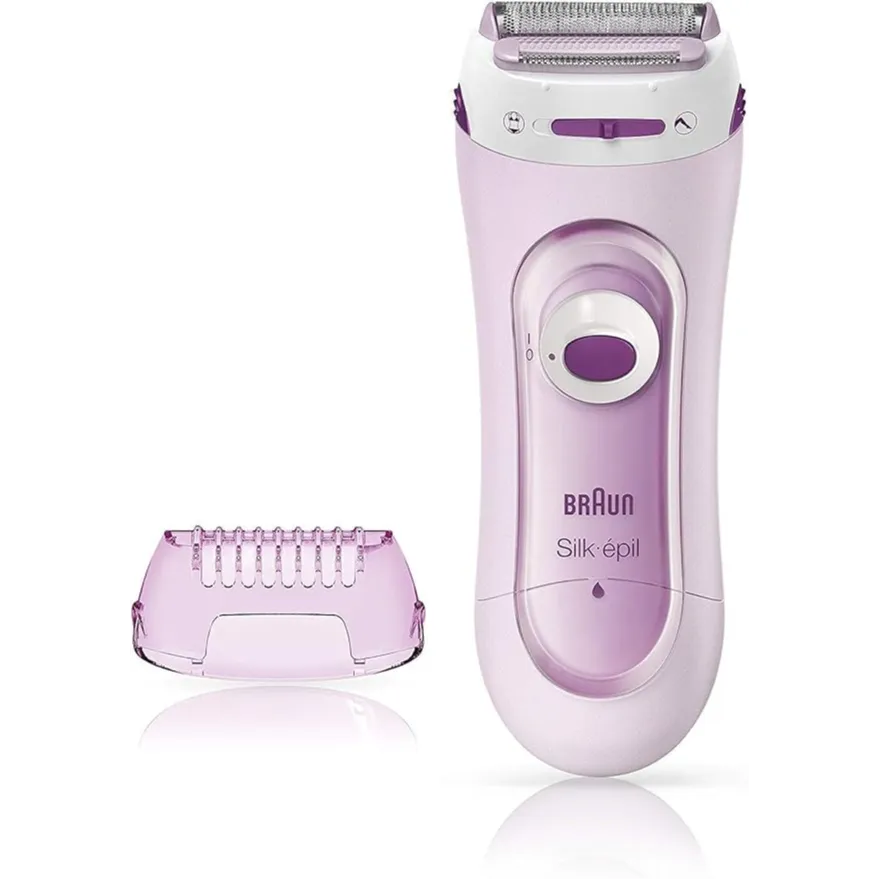 Braun | Silk-épil Lady Shaver LS5103 Electric Shaver with Trimmer Cap, Battery Operated, Fully Washable – Pink