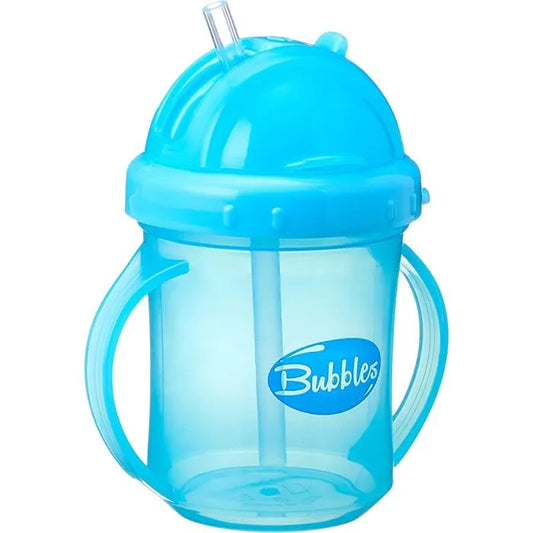 Bubbles | A Plastic Cup Covered with a Straw with a Blue Handle | 150ml