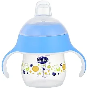 Bubbles | Baby Cup with Handles White and Blue | 150ml