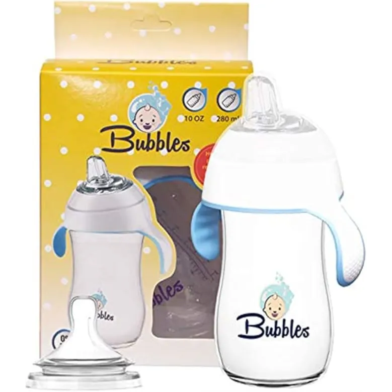 Bubbles | Baby Cup with Handles White and Blue | 280ml