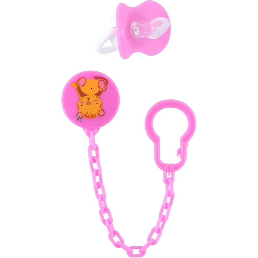 Bubbles | Pacifier Beveled with Chain Rose