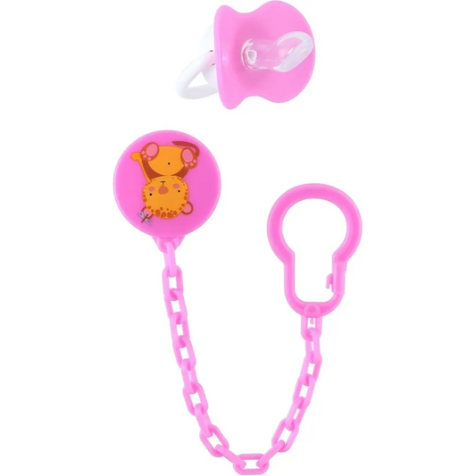 Bubbles | Pacifier Beveled with Chain Rose