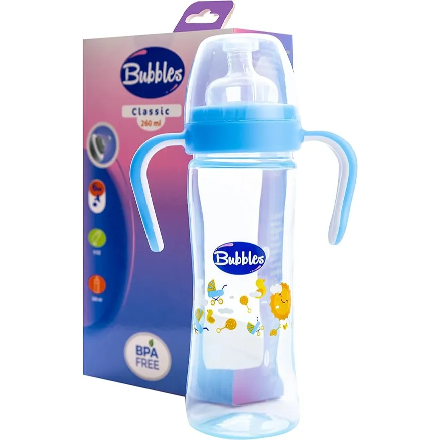 Bubbles | Classic Feeding Bottle with Hand Blue | 270ml