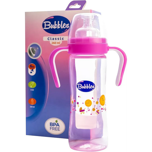 Bubbles | Classic Baby Bottle Pink with Hand | 270ml