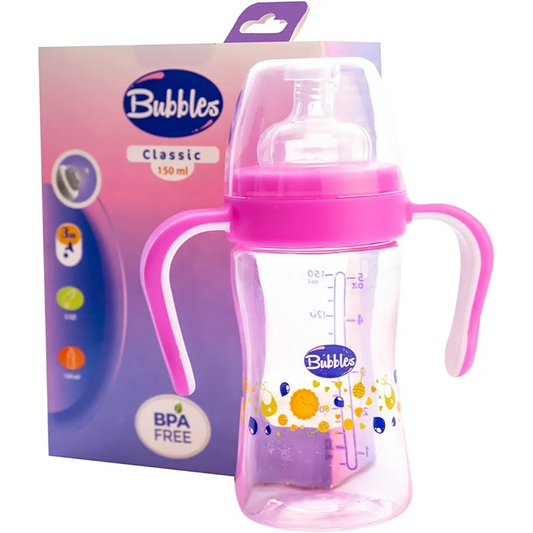 Bubbles | Classic Baby Bottle with Hand Pink | 150ml
