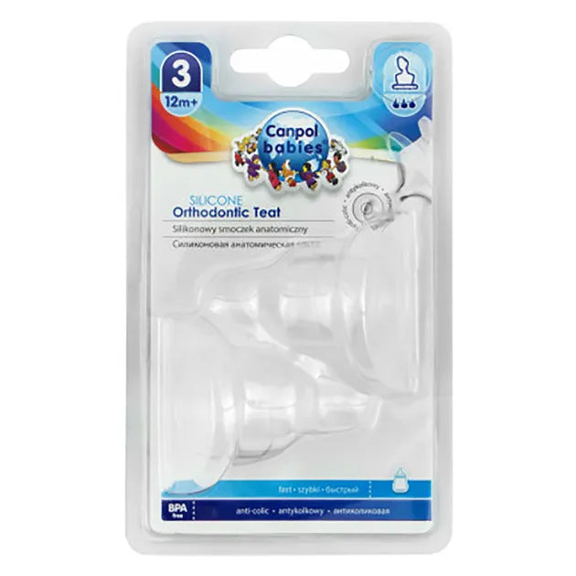 Canpol Babies | Anti-Colic Silicone Orthodontic Teats +12M | 2 Pcs