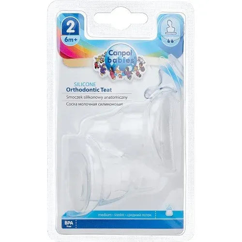Canpol Babies | Medium Flow Silicone Orthodontic Teats 6+M