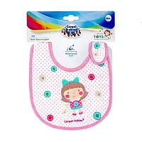 Canpol Babies | Toys Collection Waterproof Pink & White Printed Bib +0M | 1 Pc