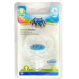 Canpol Babies | White Silicone Soother With Cover 6-18M | 1 Pc