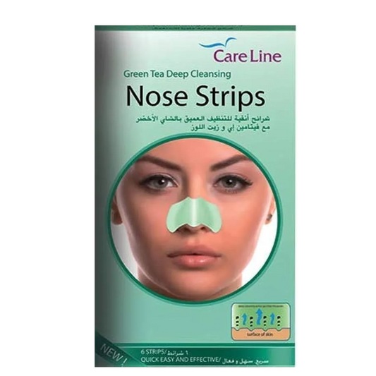 Care Line | Green Tea Deep Cleansing Nose Strips | 6 Strips