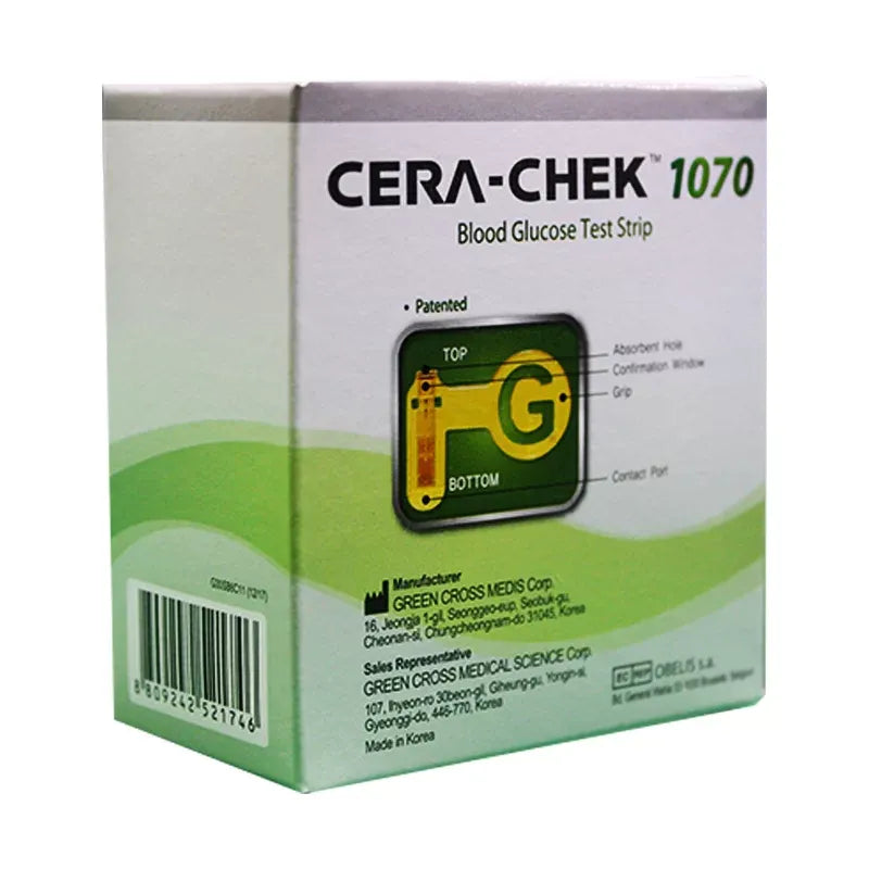 Cera Chek | 1070 Blood Glucose Test Strips | 50 Strips