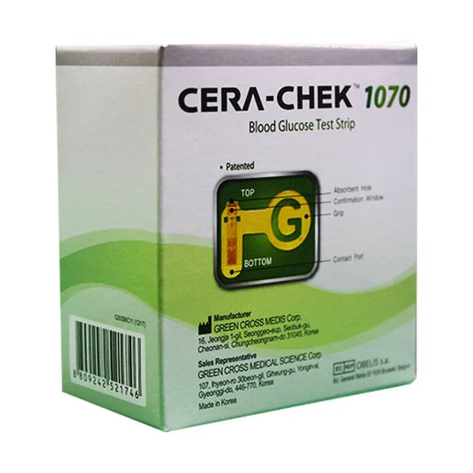 Cera Chek | 1070 Blood Glucose Test Strips | 50 Strips